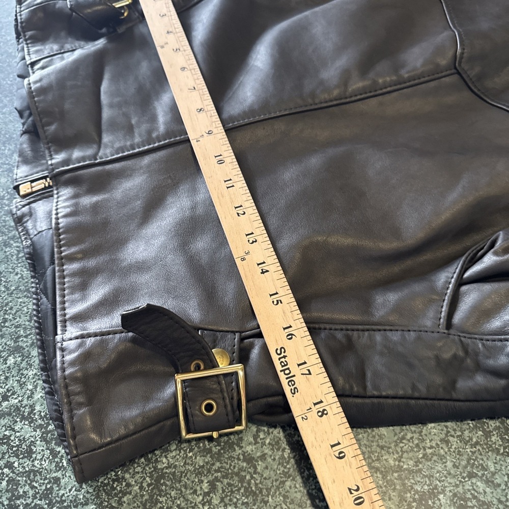 Vintage Natel Women's Size 8 Black Heavy Leather Motorcycle Jacket Made in USA - Picture 13 of 16